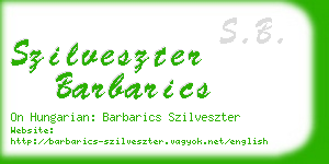 szilveszter barbarics business card